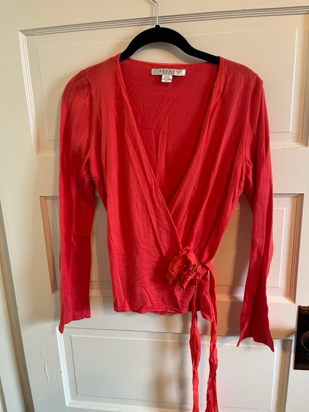 Nougat London Coral Wrap Blouse with Side Tie
